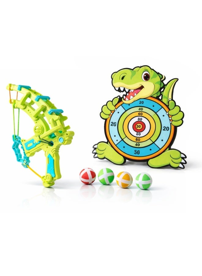 Dinosaur Sticky With 6 Balls Target Shooting Game for Kids 3+ – Safe Sticky Balls Bow Toy - Image 1